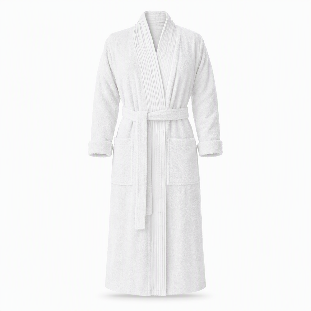Turkish Cotton Terry Cloth Pleated Bathrobe